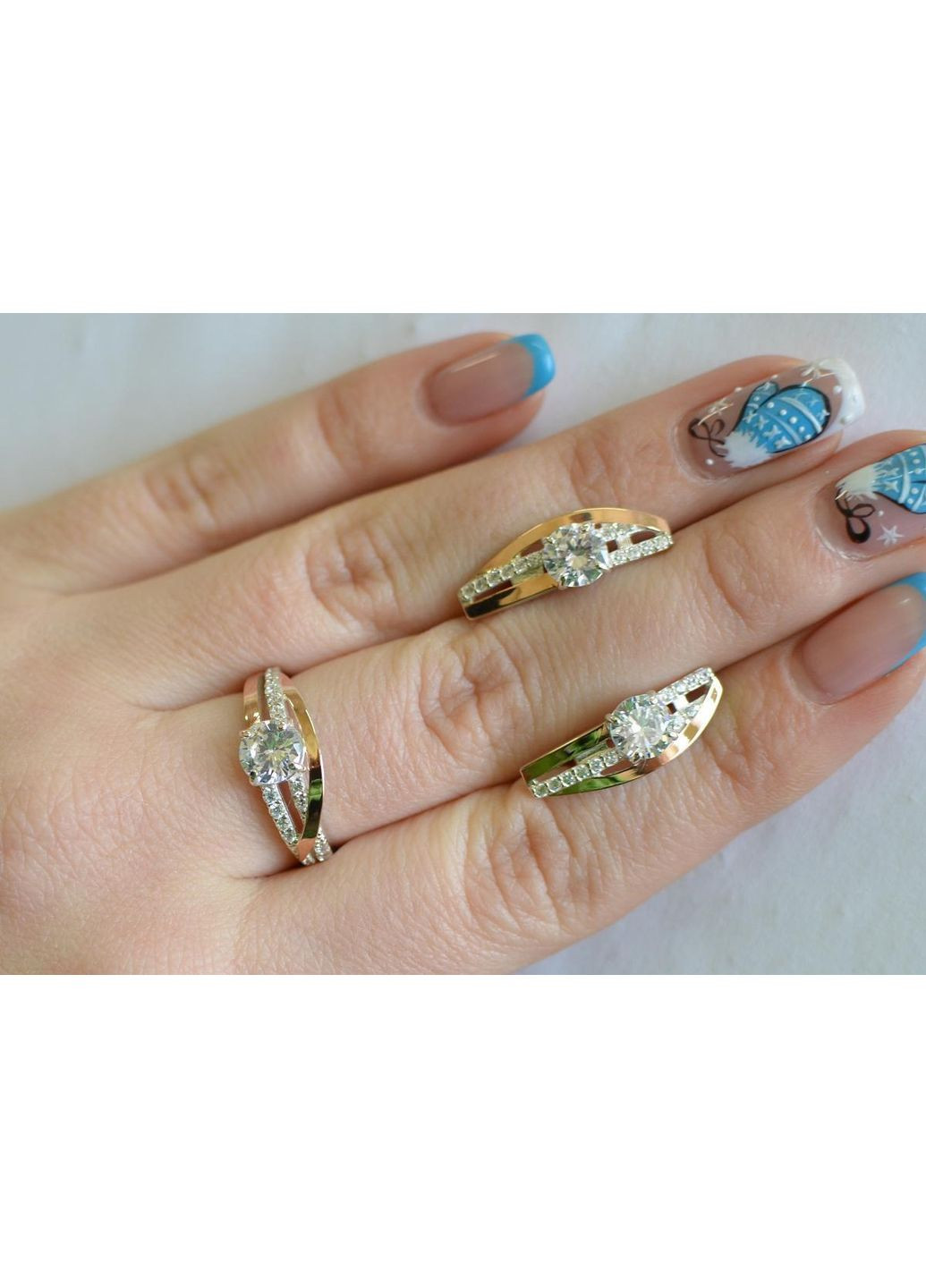 Серебряный набор с золотыми вставками Silver Style (367268237)