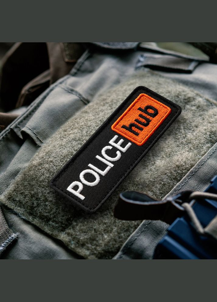 Набор шевронов 2 шт. на липучке Police hub 8,6х3,2 см вышитый патч нашивка полицейский шеврон полиции, Полицейский Хаб IDEIA (316592120)