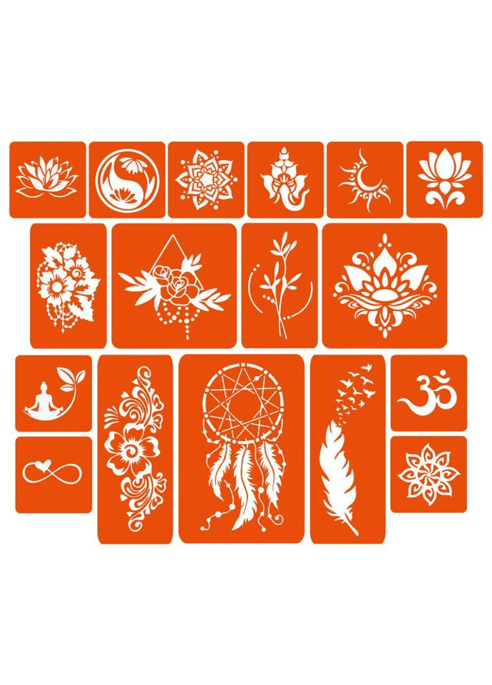 Набор хны с трафаретами для био-тату №6 henna-set-06 Fresh Tattoo (367963643)
