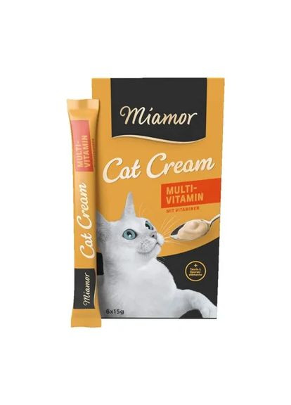 Лакомство для кошек Cat Snack Multi-Vitamin Cream 6 стиков по 15 грамм Miamor (366447553)