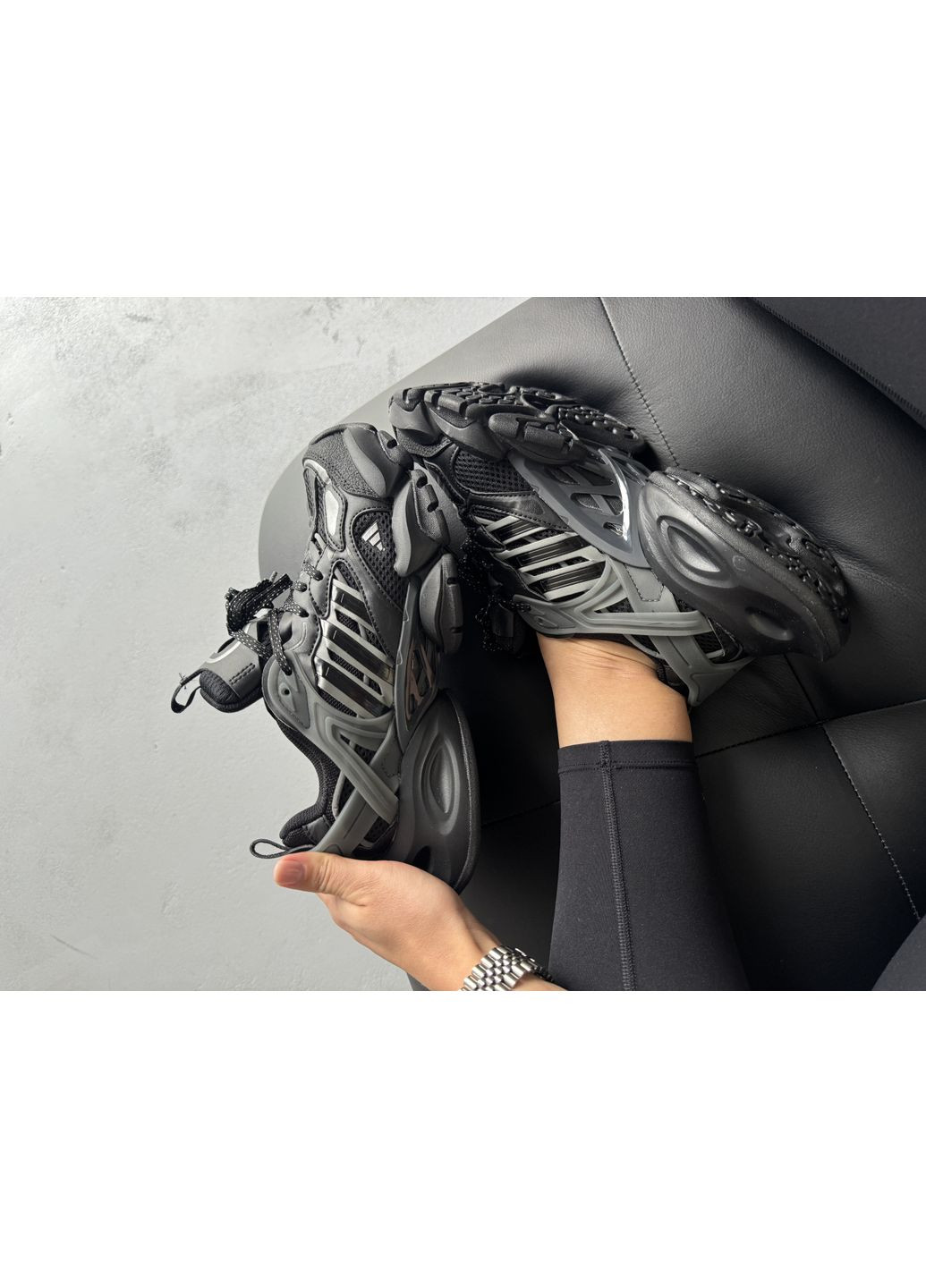 Кросівки жіночі і чоловічі Adidas Vento XLG Deluxe Black Grey | Адідас Венто Делюкс чорні No Brand чорні демісезони (372129265)