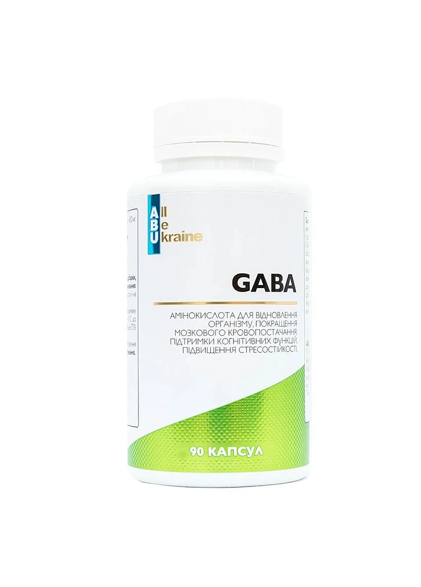 Гамма-аміномасляна кислота GABA ABU, 90 капсул ABU (All Be Ukraine) (400313210)