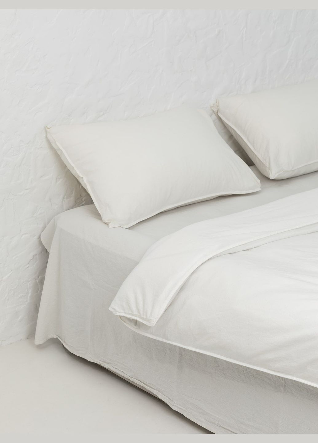 Комплект білизни із вареної бавовни Creme 200х200, Простирадло без резинки Leglo (300370765)