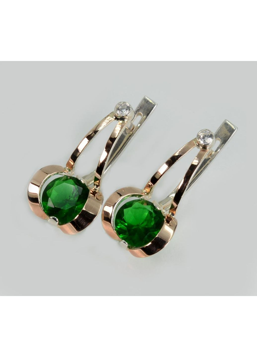 Серебряные серьги с пластинами из золота Silver Style (367112766)