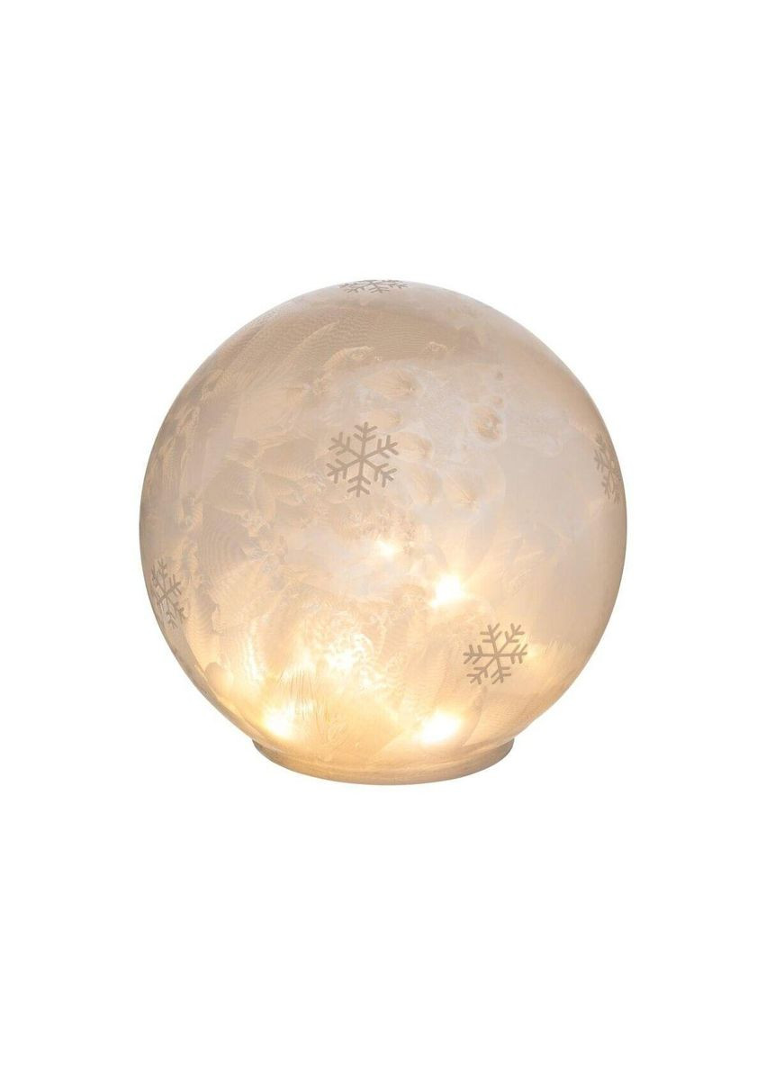 Новорічний LED світильник Куля скляний 15 см з таймером із морозним візерунком Livarno home (369653663)