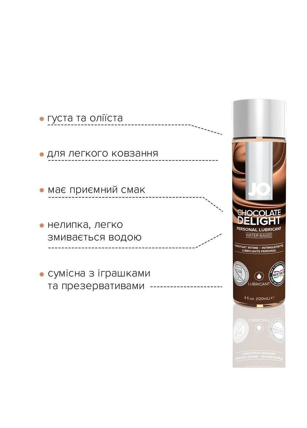 Лубрикант на водной основе H2O - Chocolate Delight (120 мл) Jo (396644040)