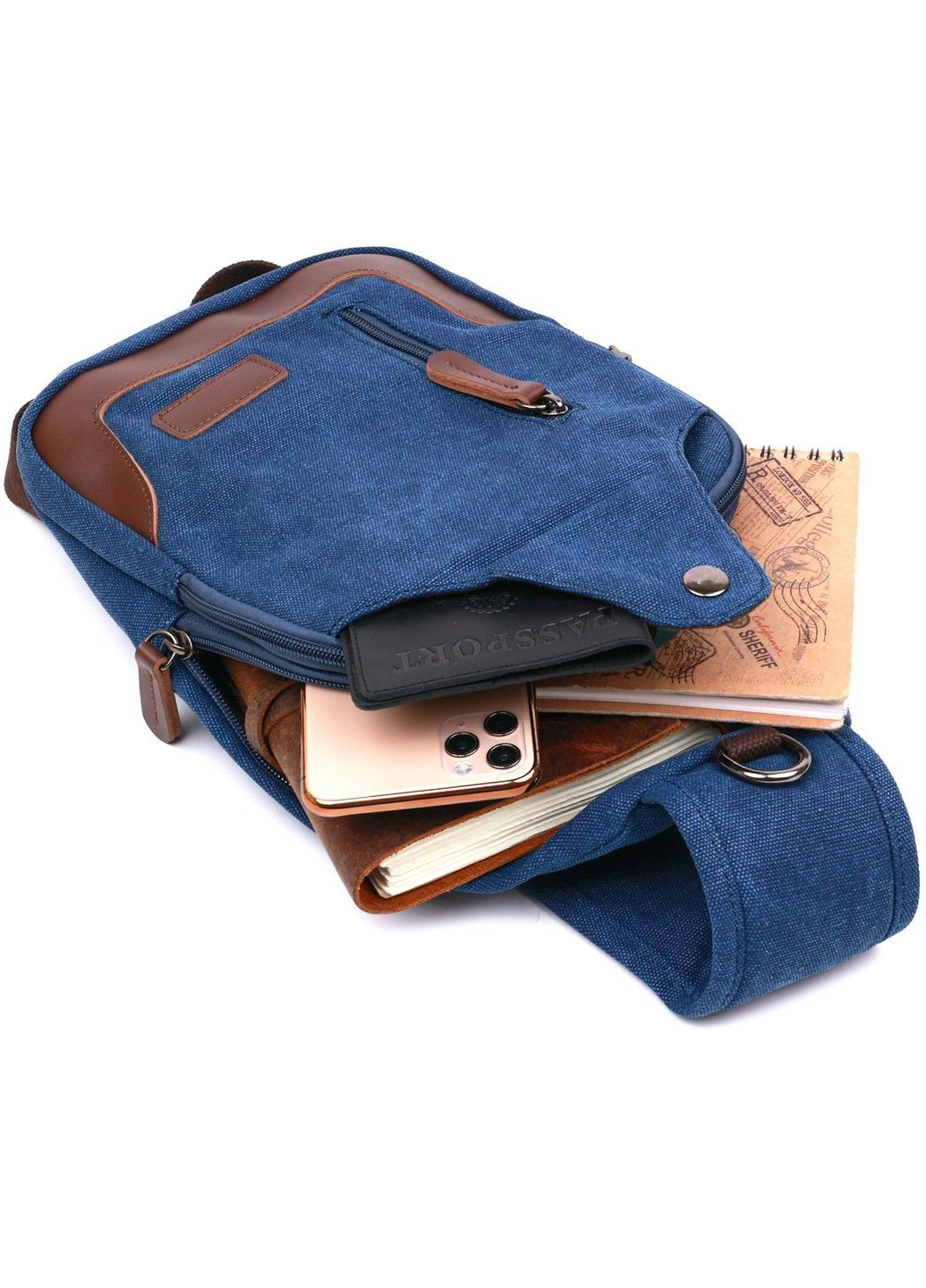Текстильная мужская сумка через плечо 20387 Синий Vintage (292849747)