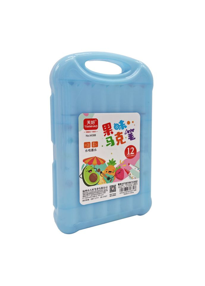 Набор фломастеров 12 цветов M388-12 ароматизированные Синий Bambi (329181435)