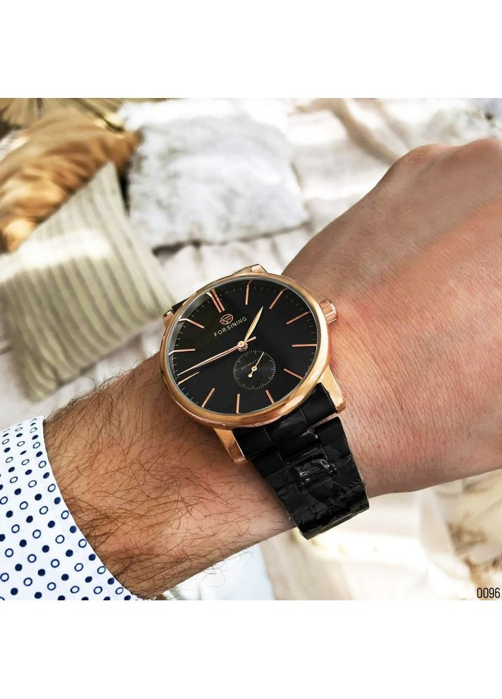 Годинник 8214 Black-Cuprum механічний з автопідзаводом для чоловіків стильний класичний чоловічий годинник ProDobro (367264174)