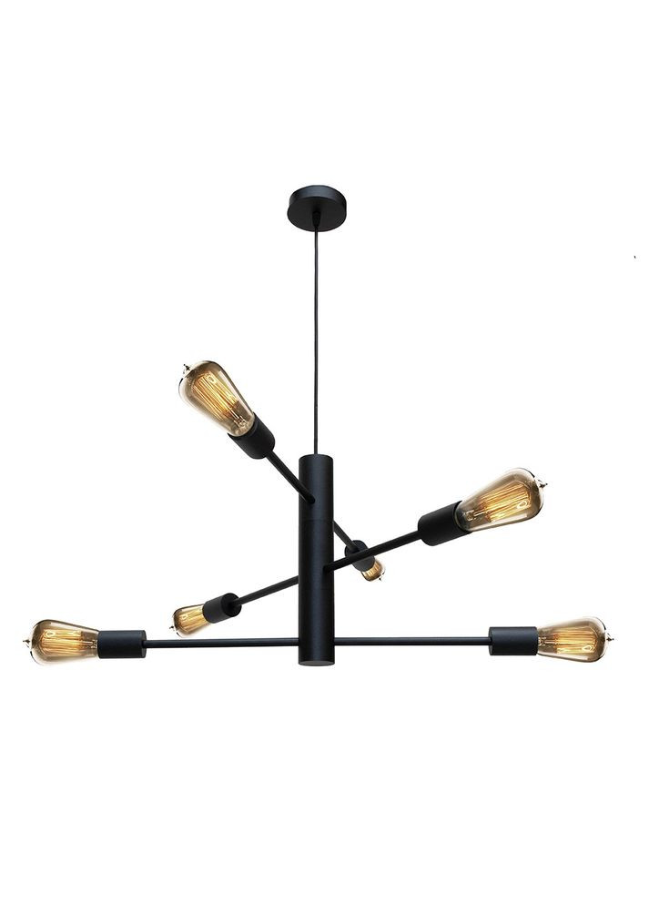 Люстра підвісна Asket на шість плафонів Е27 NL 6120-6 BK чорна MSK Electric (325882661)