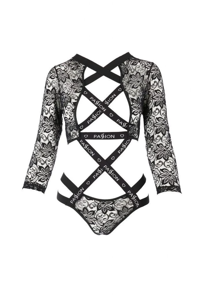 Боди с длинными рукавами и открытой грудью LETICIA BODY black Passion (347293258)
