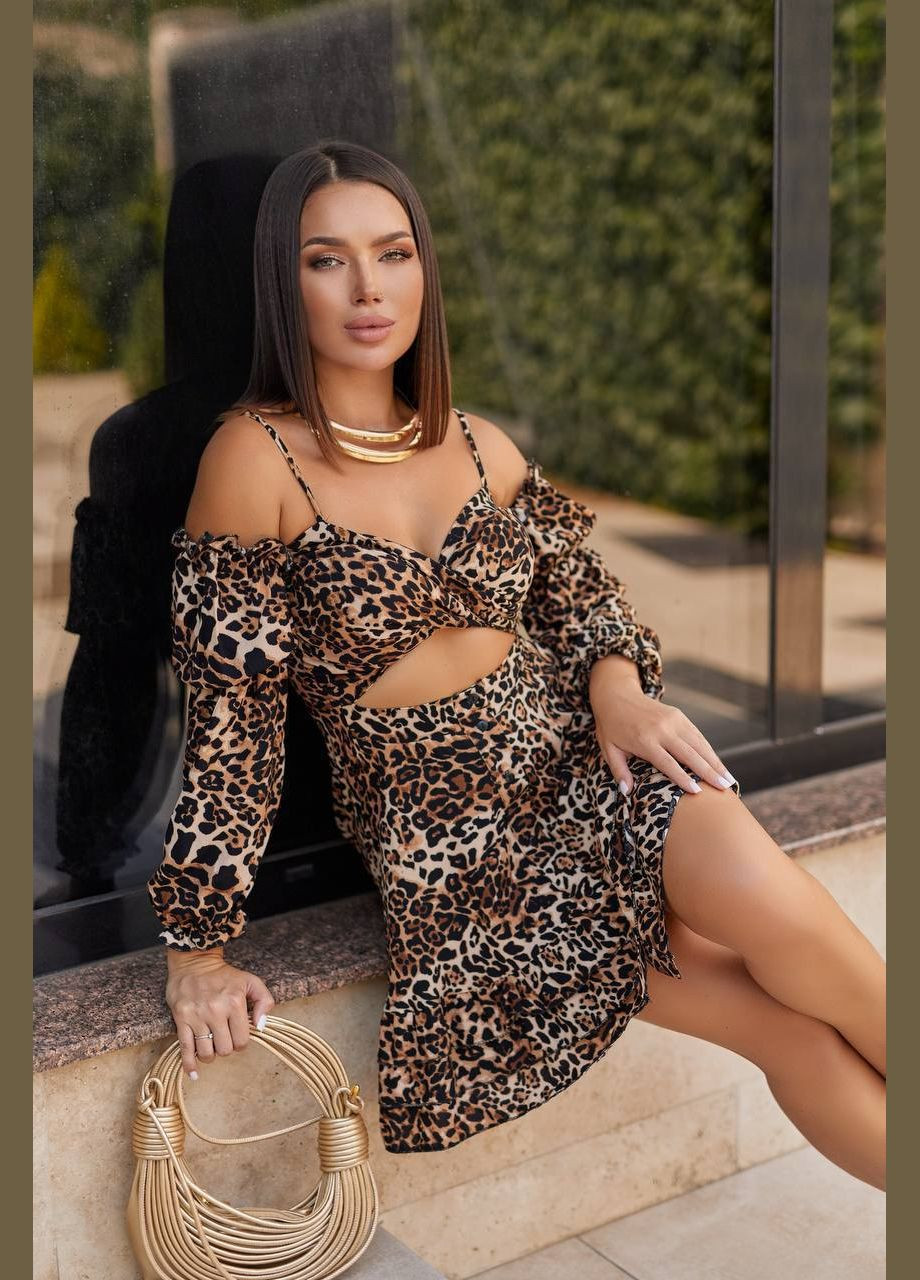 Світло-коричнева сукня з турецького натурального штабелю. легка літня сукня No Brand