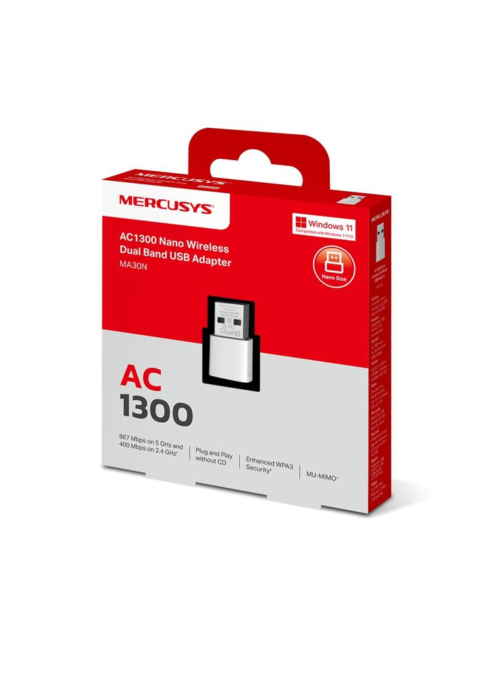 Адаптер WiFi MA30N AC1300, USB Mercusys (360604698)