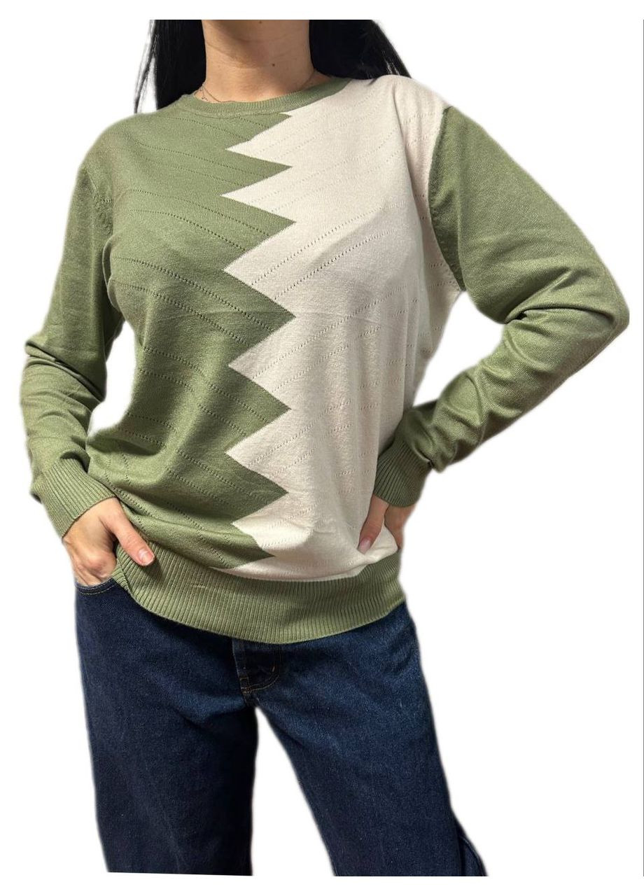 Оливковый демисезонный джемпер Wool & Cashmere