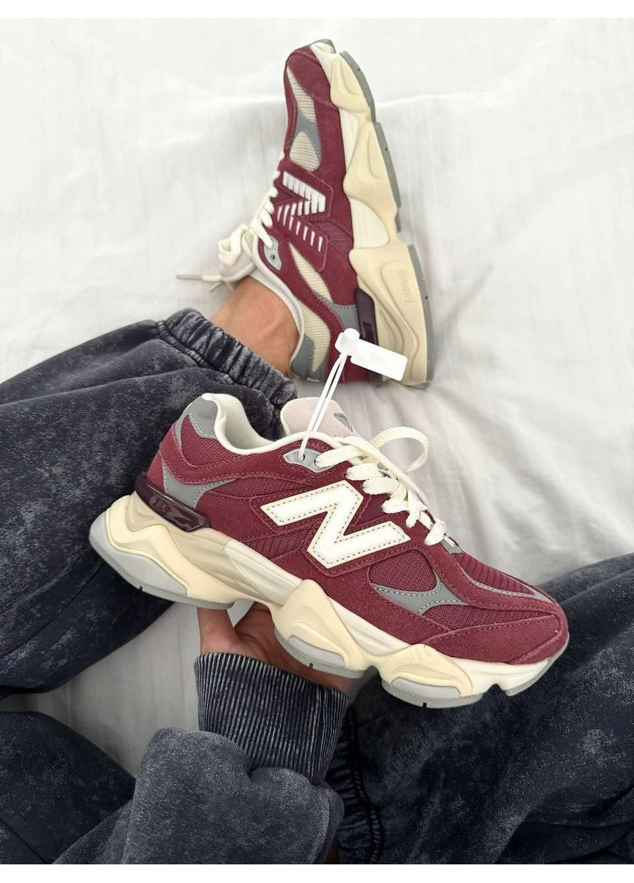 Білі Осінні кросівки чоловічі new balance 9060 washed burgundy нью беланс 9060 No Brand