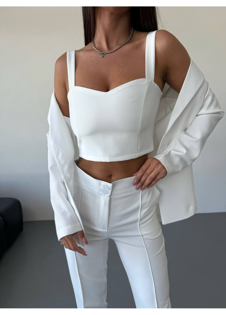 Костюм жіночий трійка костюмна тапнина,раджа,штани та топ Україна (361011219)