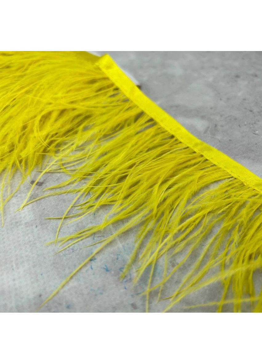 50 см - Перья страуса на ленте 8-10 см - лимонный Plus-plus (352747860)