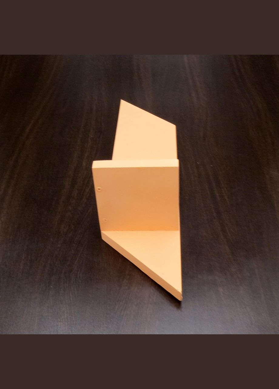 Настенная полка из дерева Эмпайр правая грейпфрут (НСП-100154) No Brand (328081218)