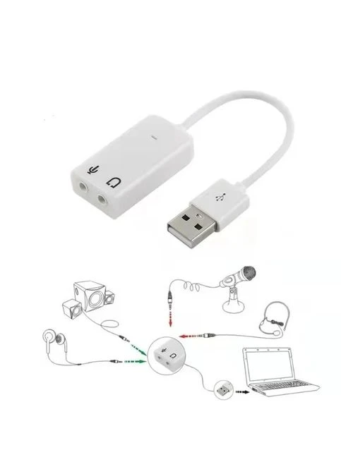 Зовнішня USB звукова карта 7.1 з 2x3.5 мм для навушників і мікрофона, Aux (392410960)