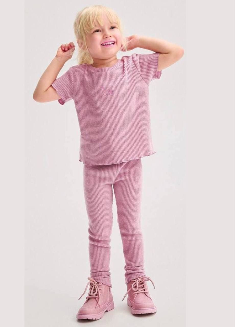 Рожевий костюм в рубчик paris La'ciel