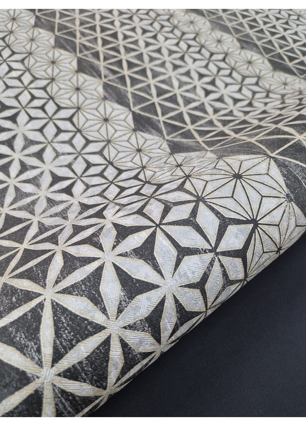 Виниловые обои 10.05 × 1.06 м 58904, черные, серые, серебристые для спальни,гостиной,кабинета,прихожей MARBURG (340275588)