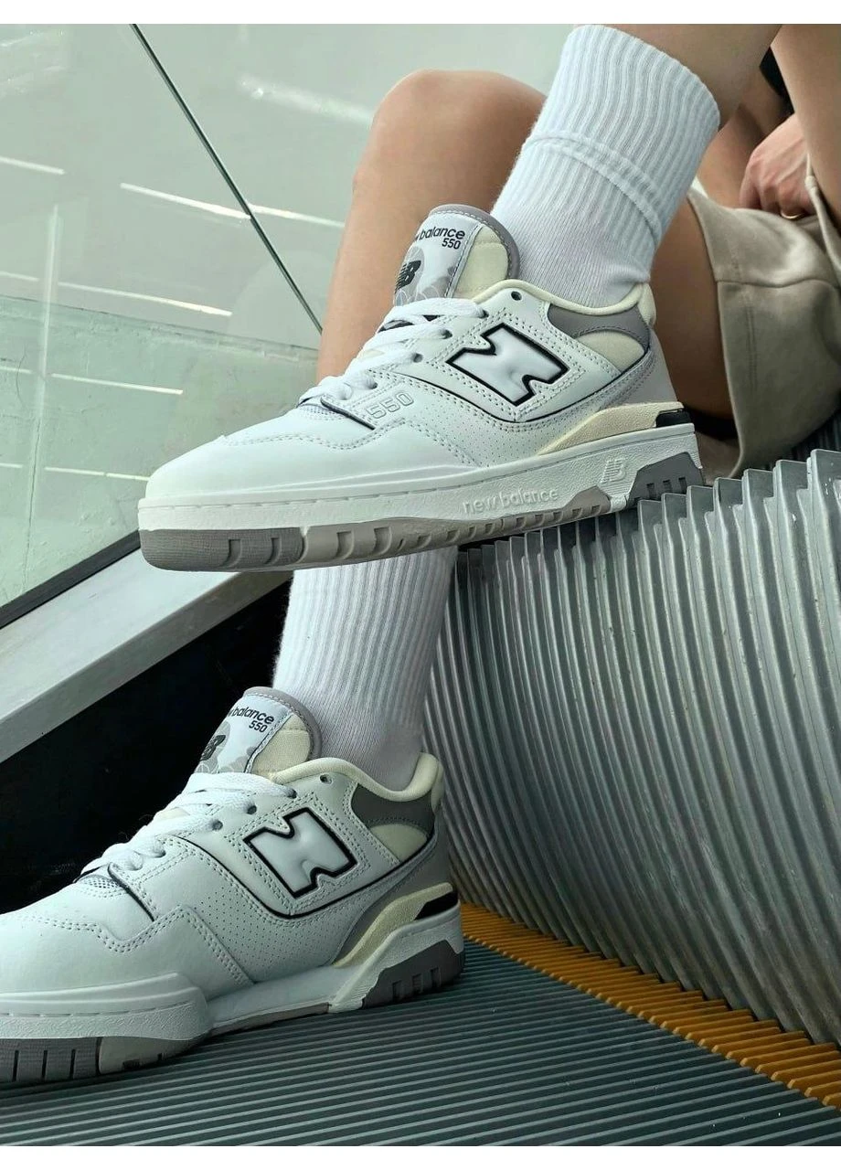 КРОССОВКИ ЖЕНСКИЕ NEW BALANCE 550 SALT AND PEPPER НЬЮ БЕЛАНС 550 No Brand комбинированные демисезоны (391017920)
