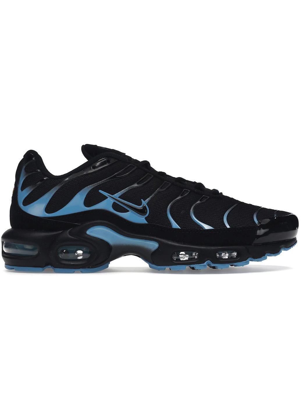 Черные всесезонные кроссовки air max plus black university blue - dm0032-005 Nike