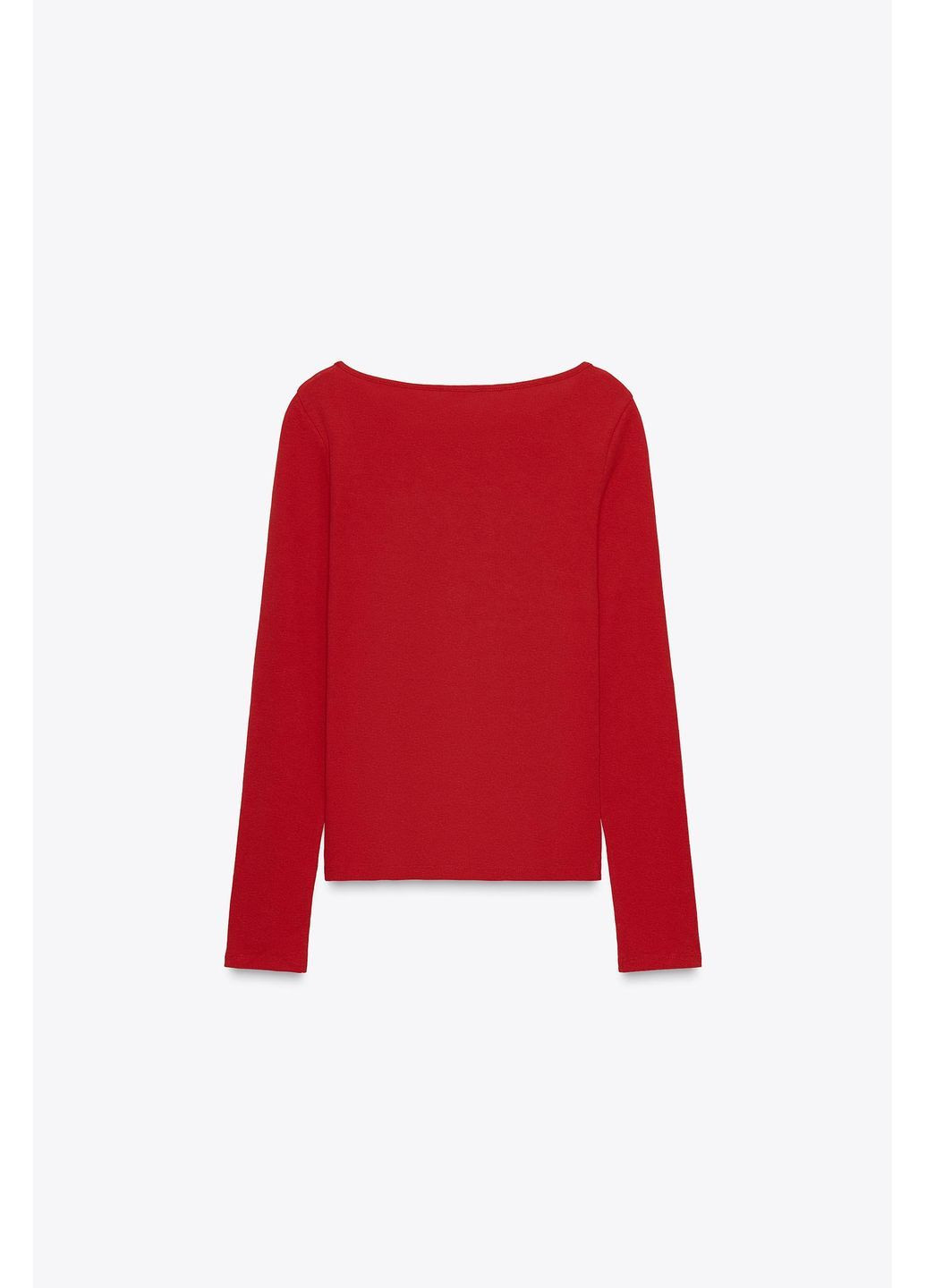 Хлопковая футболка с вырезом лодочкой Zara - (380218677)