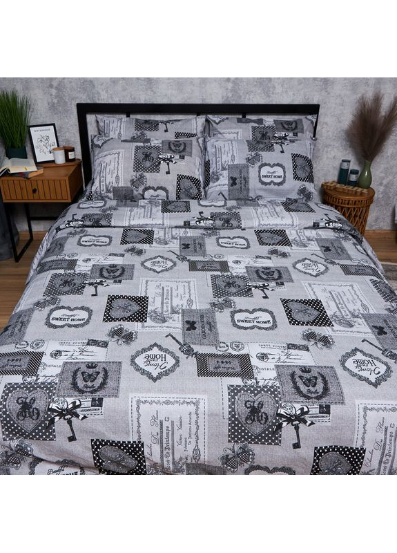 Комплект постільної білизни Бязь Gold Люкс «» Євро 200х220 наволочки 4х70х70 (MS-820007294) Moon&Star Vintage Keys (356116230)