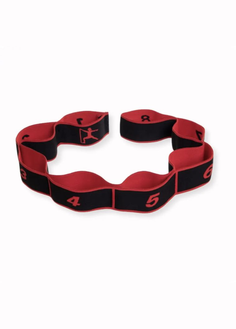 Резинка для фитнеса с петлями 86,5х4см чернокрасная Queenfit (301865759)