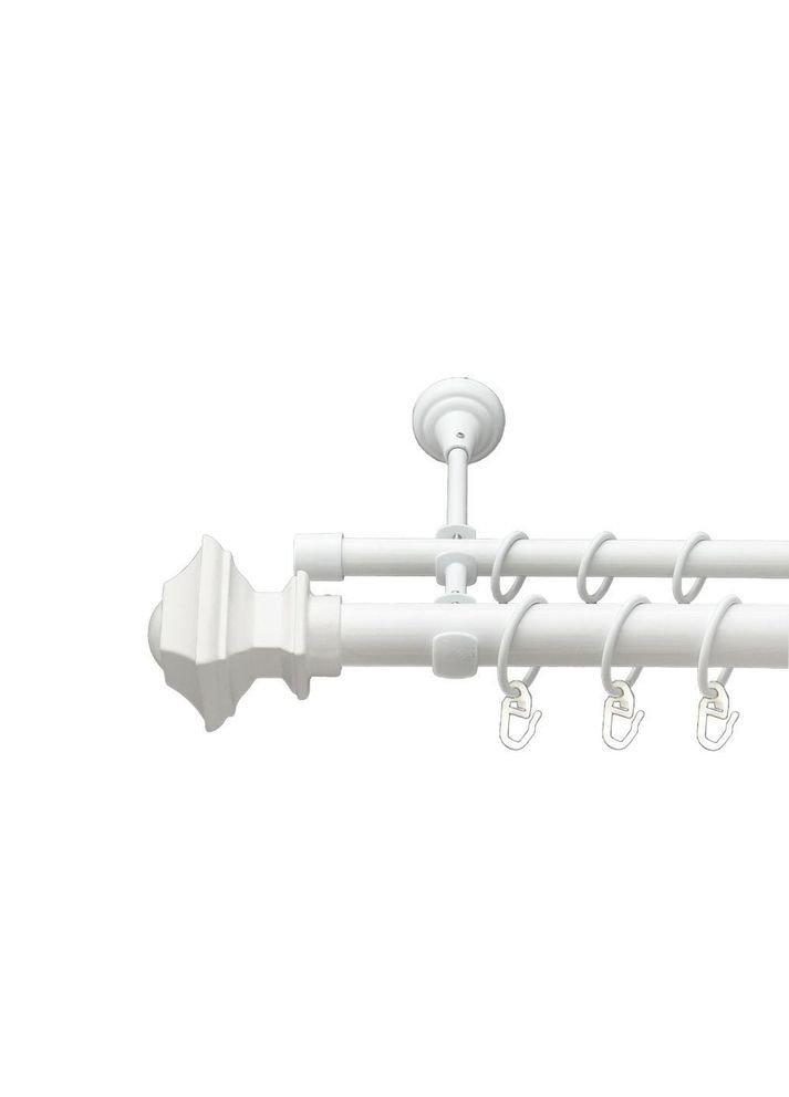 Карниз Борджеза металлический двухрядный открытая гладкая труба Арктис 25\16 мм 160 см (00-00021037) ORVIT (300691151)