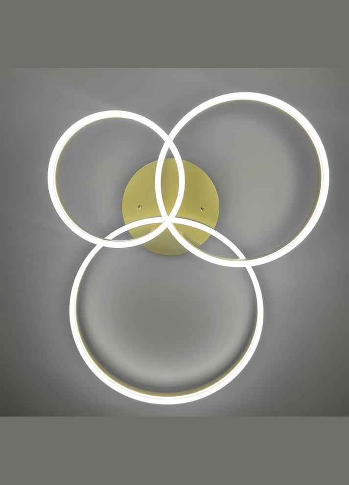 Золотая потолочная LED люстра Anelli на 3 кольца LineF (397588052)