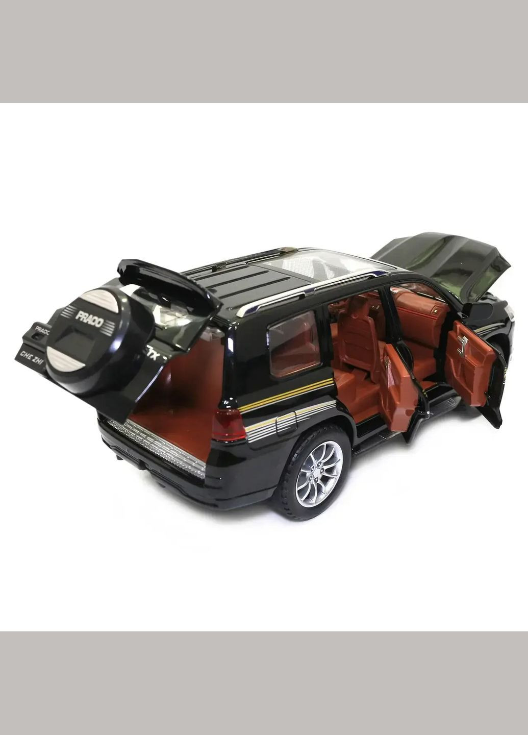 Машина металл. Toyota Land Cruiser Prado 1:24, звук, свет, инерция, откр. дверь, багажник 4789990 Черная Mercedes-Benz (317439219)