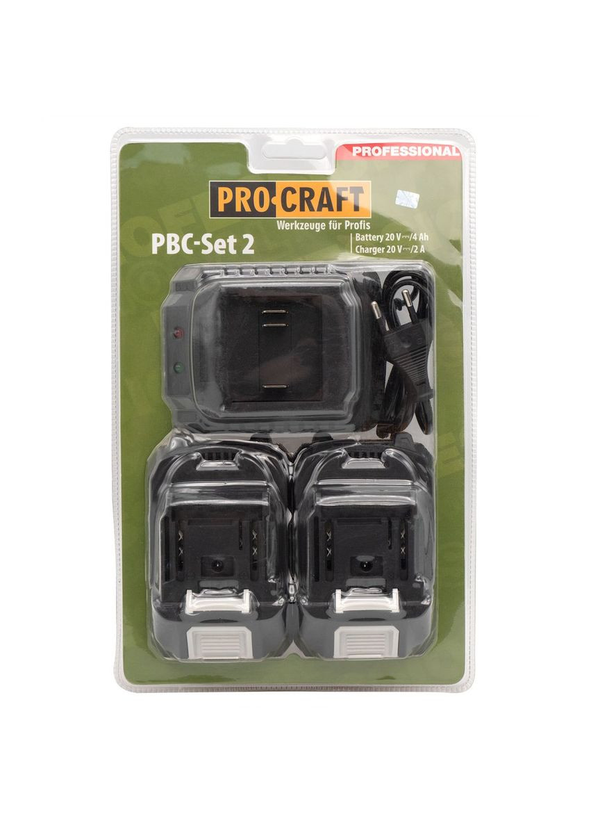 Набір акумуляторів та зарядного пристрою PBC-set2 (20/4 акб та зп) ProCraft (363978233)
