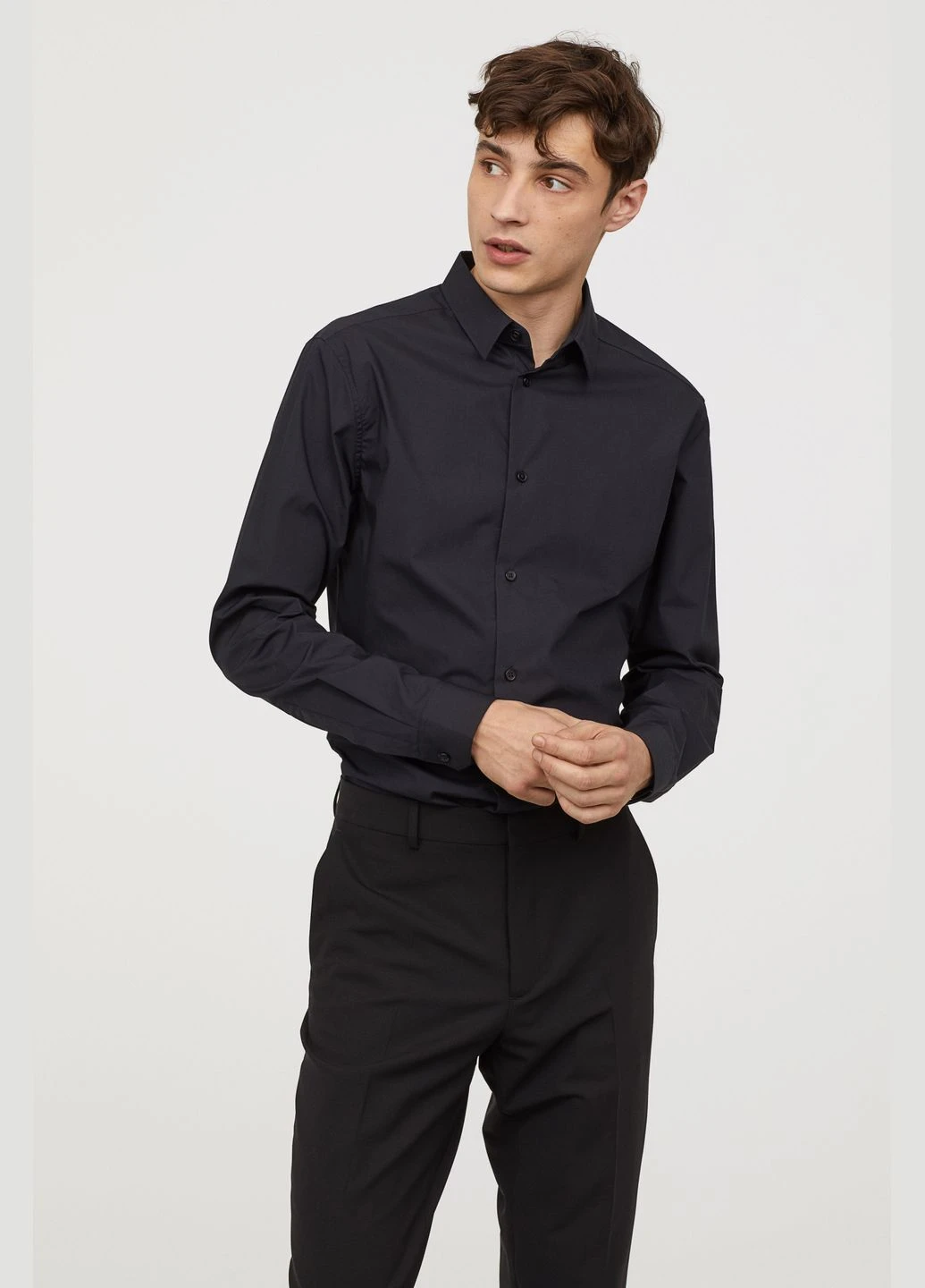 Темно-синяя рубашка H&M