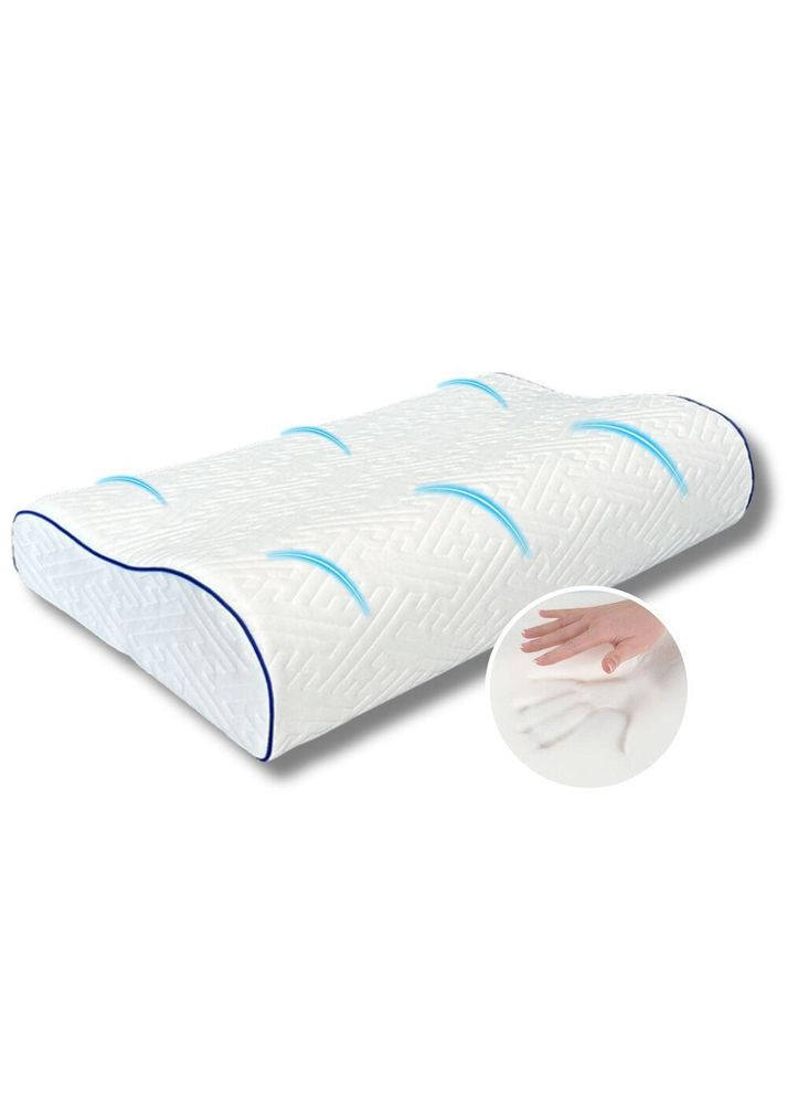 Подушка ортопедична NeckWave 60х40х11/9 см анатомічна з ефектом пам'яті для сну на боці, спині IDEIA (336543043)