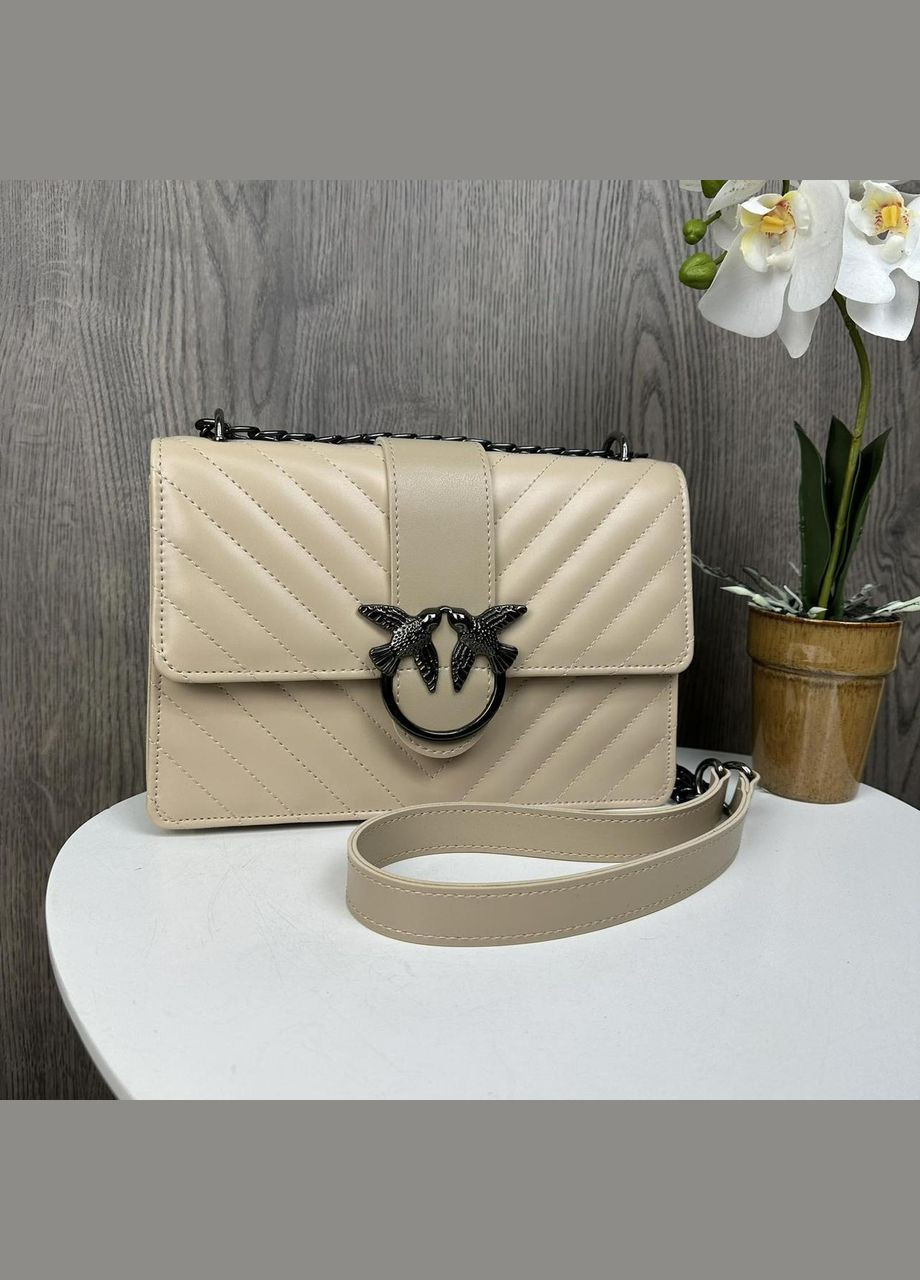 Женская мини сумочка клатч на плечо в стиле Пинко стеганная, маленькая сумка Pinko с птичками No Brand (334731120)