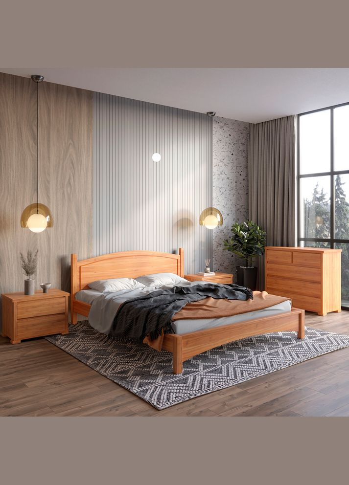 Двуспальная деревянная кровать Мангеттен Н 140х200 см (MBG-3397) Mebigrand (368281614)