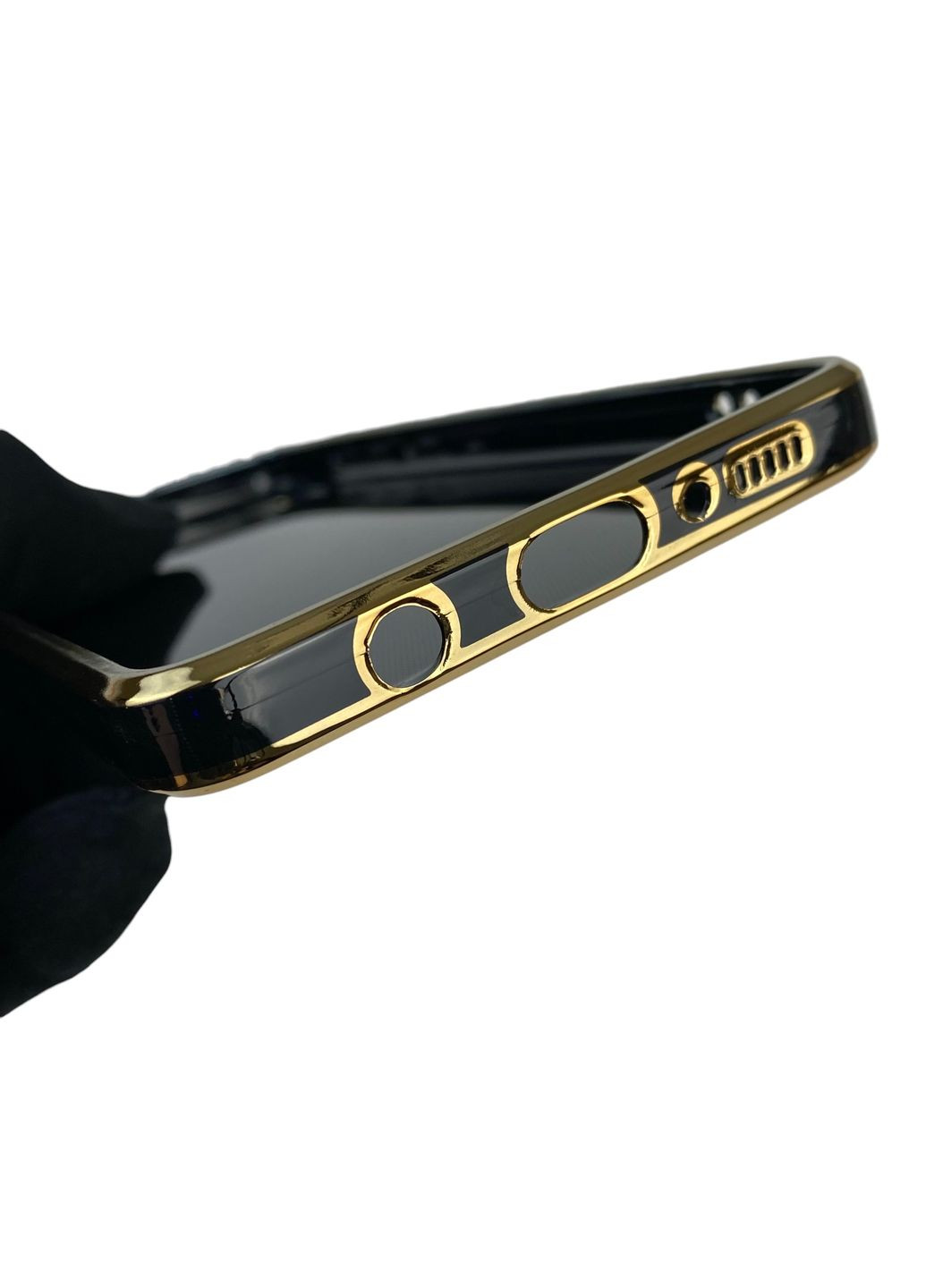 Чохол для Galaxy A71 (SM-A715F) з кільцем-підставкою із золотою окантовкою на самсунг а71 чорний gs1 Samsung (366236119)