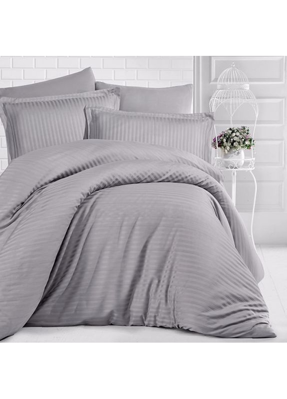 Постільна білизна Gri страйп сатин євро Clasy (370774501)