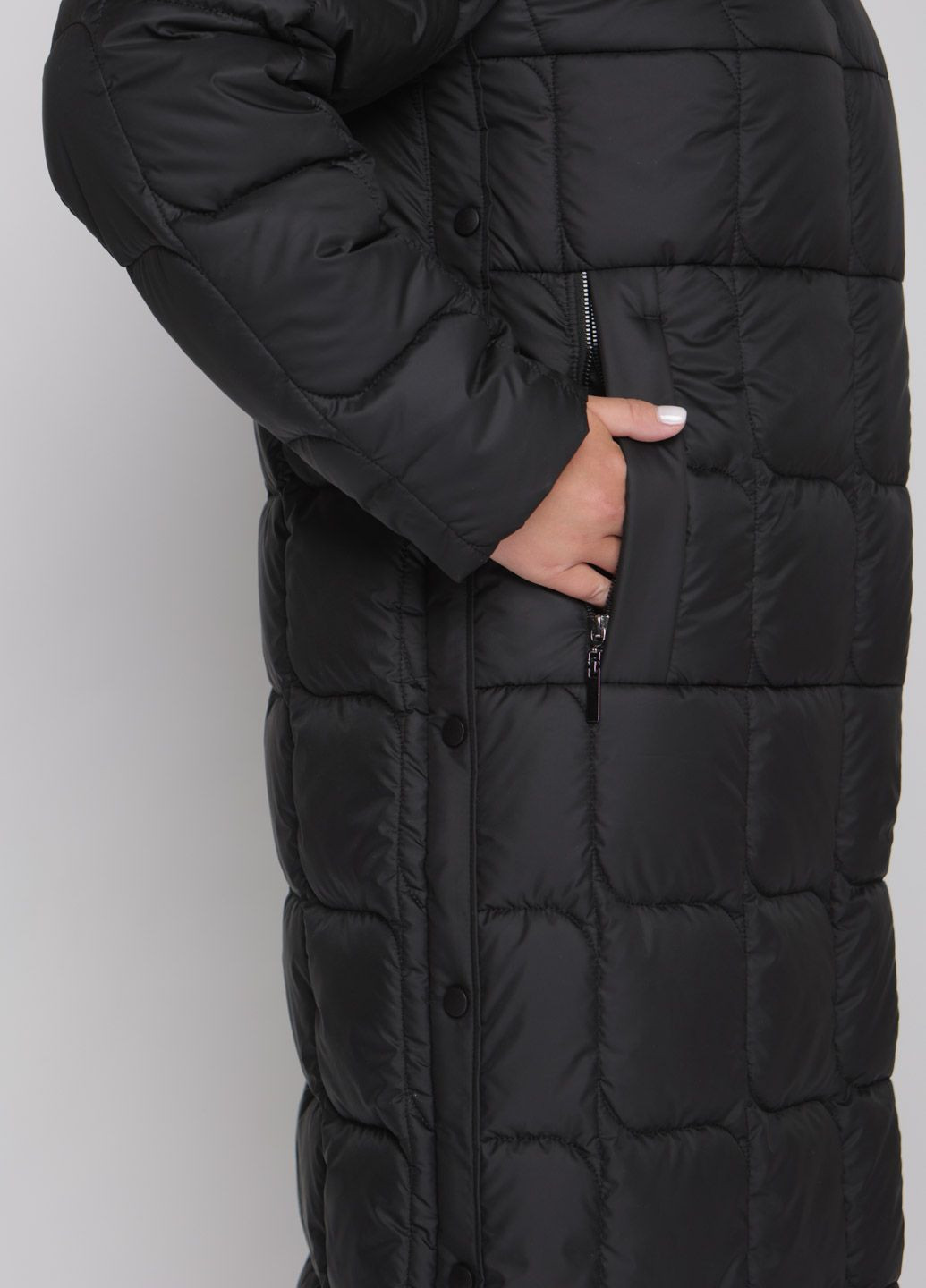 Чорна зимня пальто жіноче зимове великого розміру SK