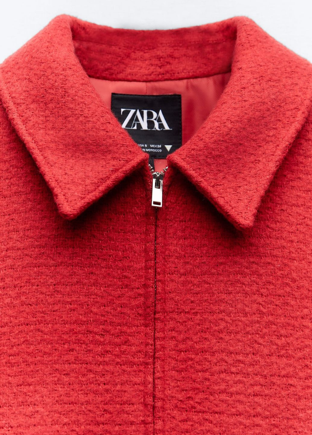 Красный женский жакет Zara с абстрактным узором - демисезонный