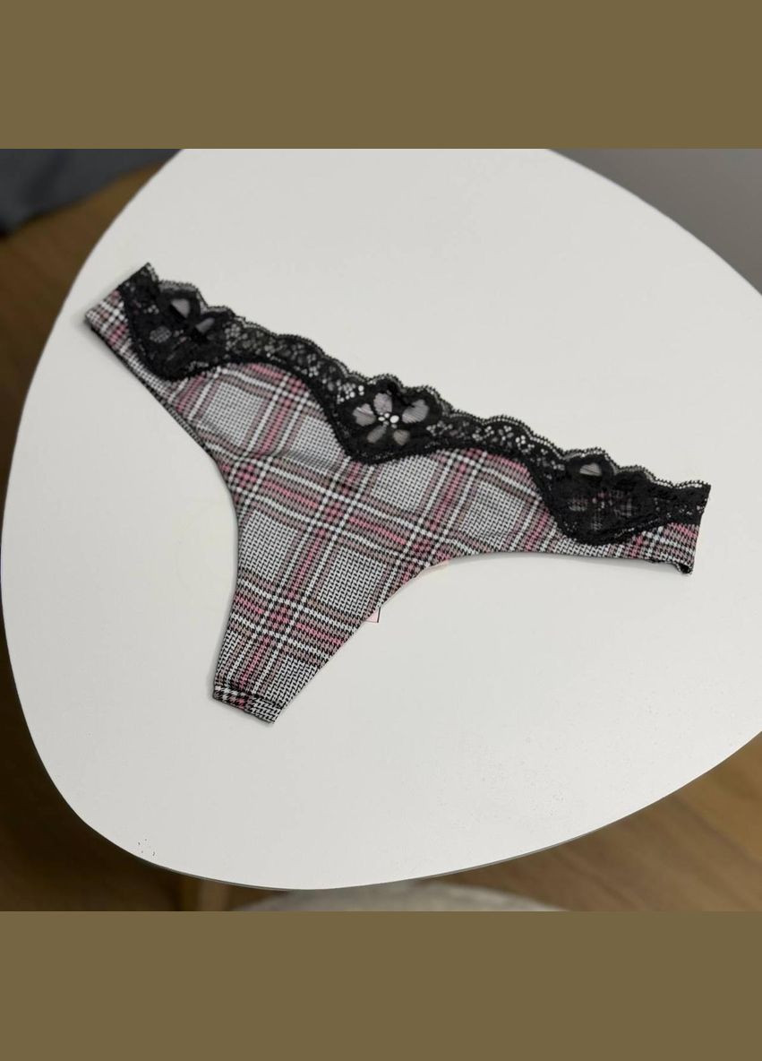 Трусики-стрінги жіночі люксові з мереживом білі Victoria's Secret (314768652)