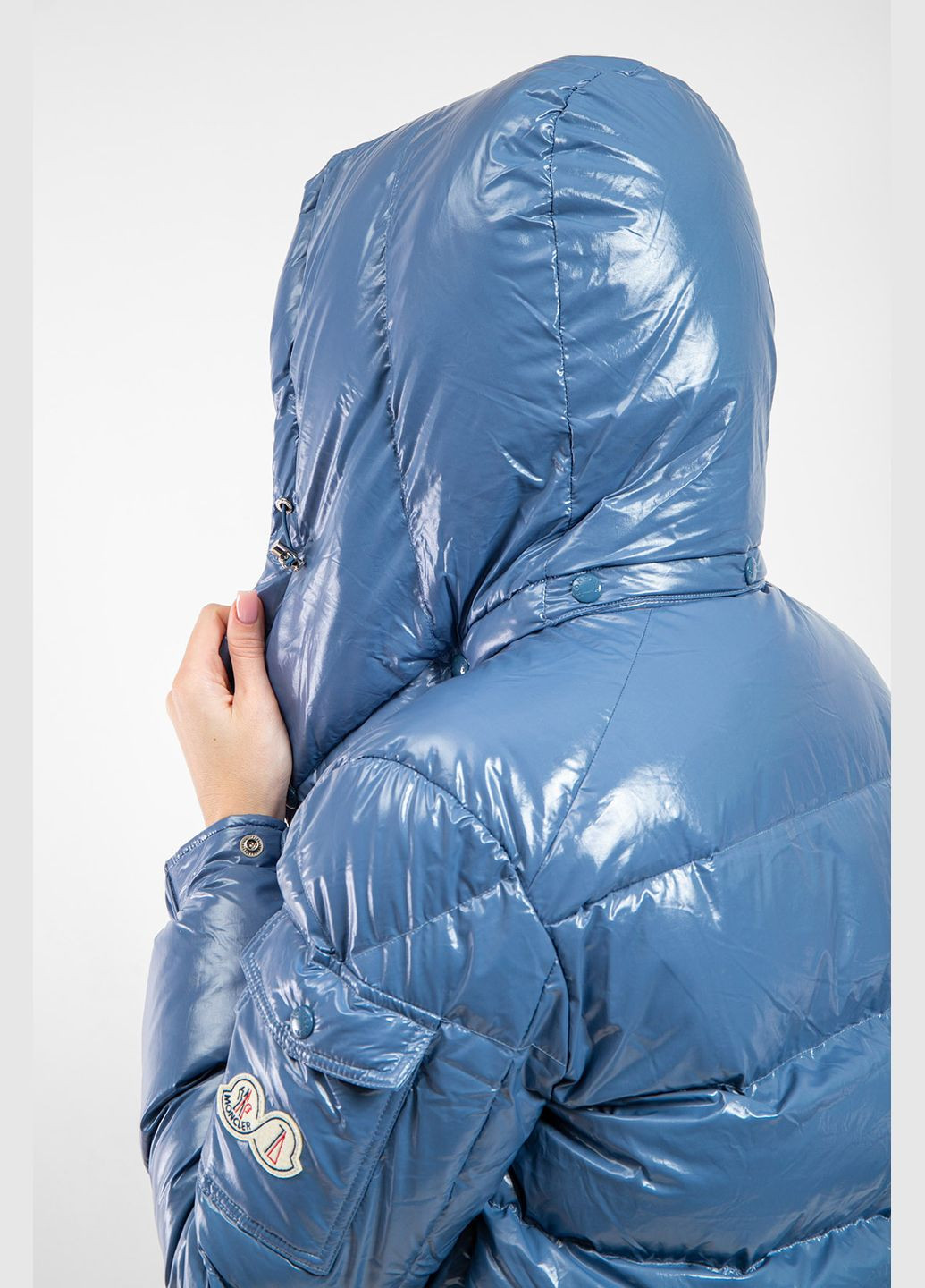 Блакитний зимній Пуховик Moncler