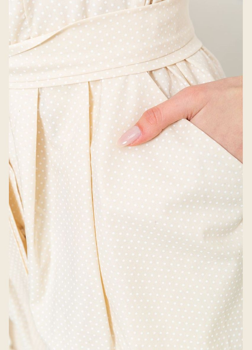 Світло-бежева сарафан у горох, колір чорний, Ager