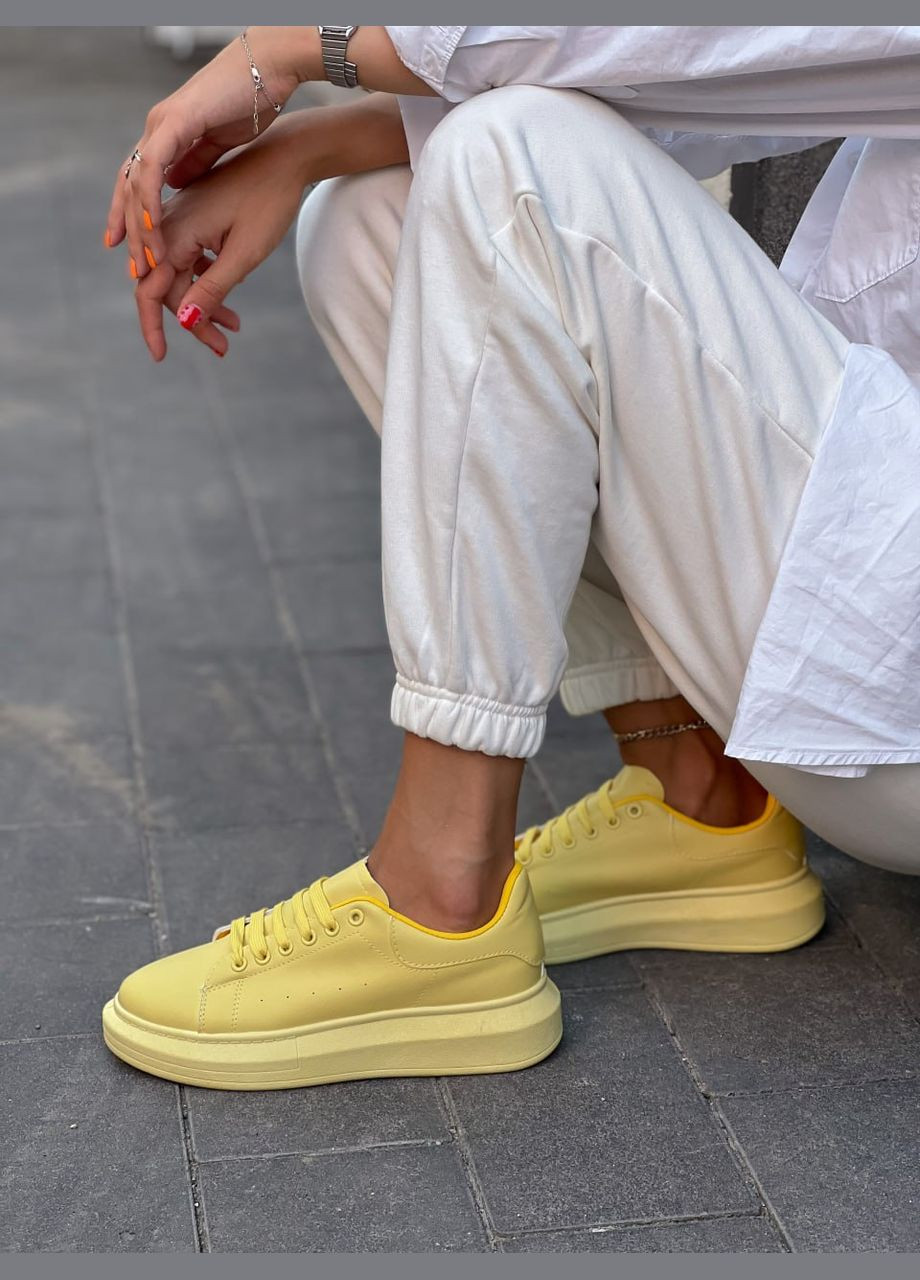 Желтые демисезонные кроссовки женские No Brand