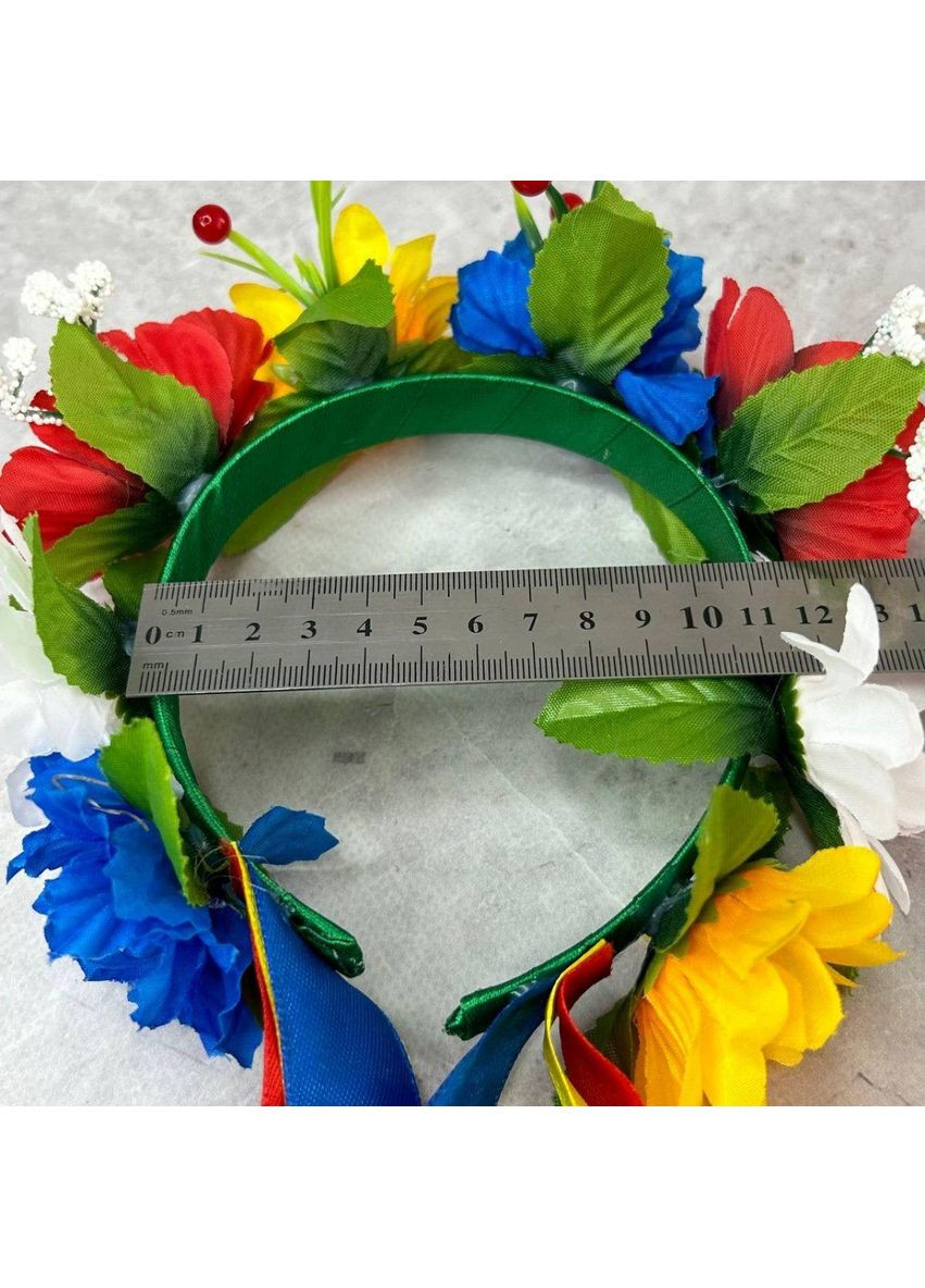 Віночок дитячий на обручі зі стрічками - маки Plus-plus (352744679)