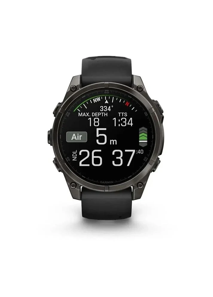Смарт-годинник Fenix 8 47mm AMOLED Sapphire Carbon Gray DLC Titanium with Black Silicone (010-02904-29) Garmin (366831525)