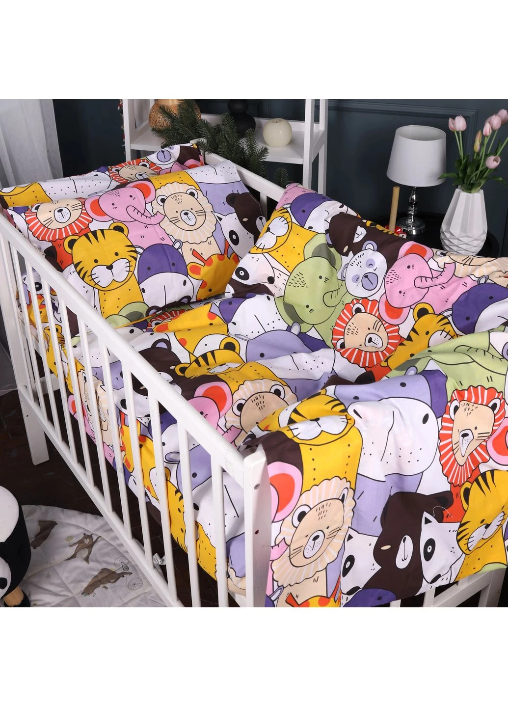 Комплект постельного белья Ranforce Elite JUNIOR 17-0674 Rainbow Zoo Полуторный Евро Mirson (399967269)
