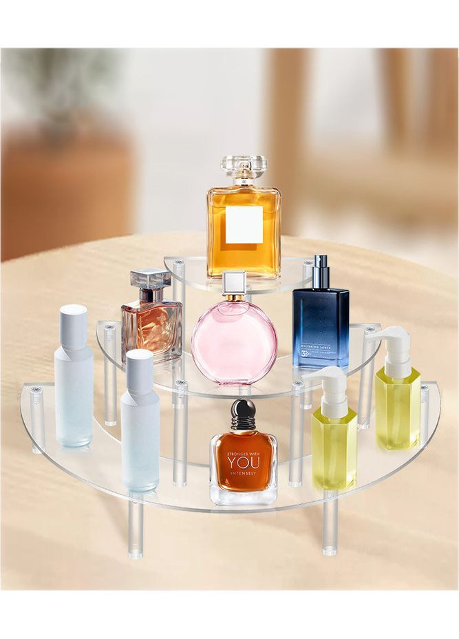 Товарная подставка-стенд полукруглая на 3 полки для косметики, лаков, десертов Акрил ( код: TPSR-3pO ) No Brand (365722059)